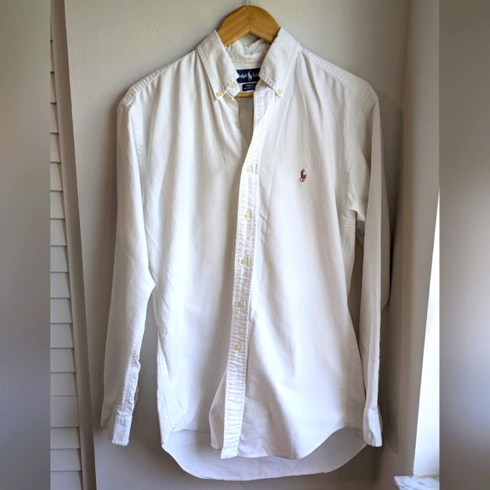 Ralph Lauren White Casual Button Down Shirt